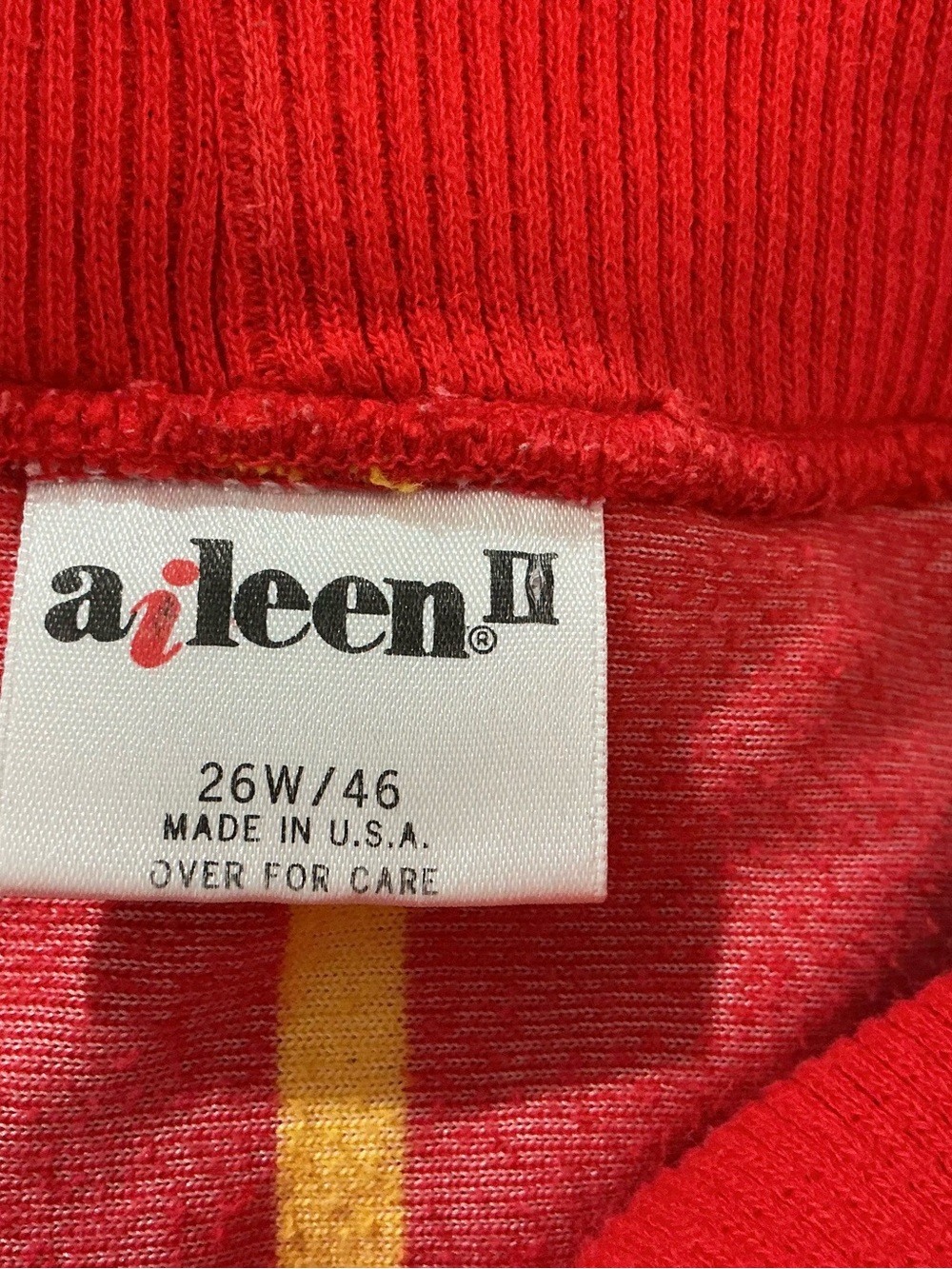 Vintage 80s Aileen II Velour Striped Sweater 26W/46 Red Multicolor - Picture 3 of 9